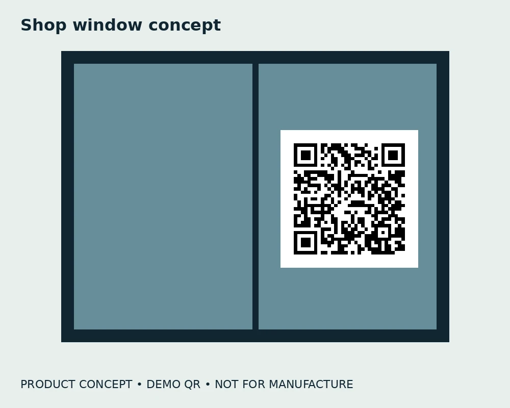 Shop window QR sign concept